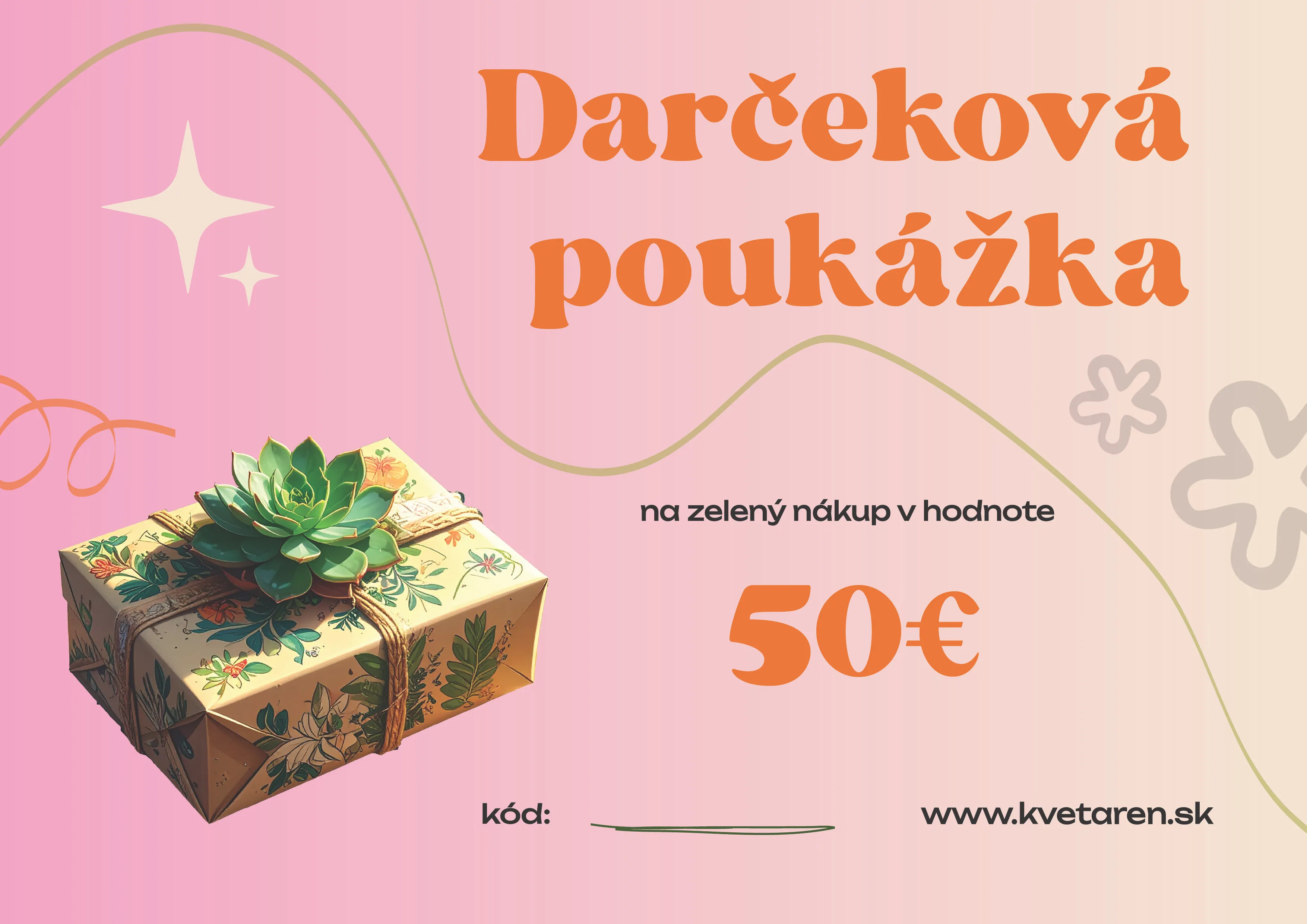 Darčeková Poukážka na nákup rastlín
